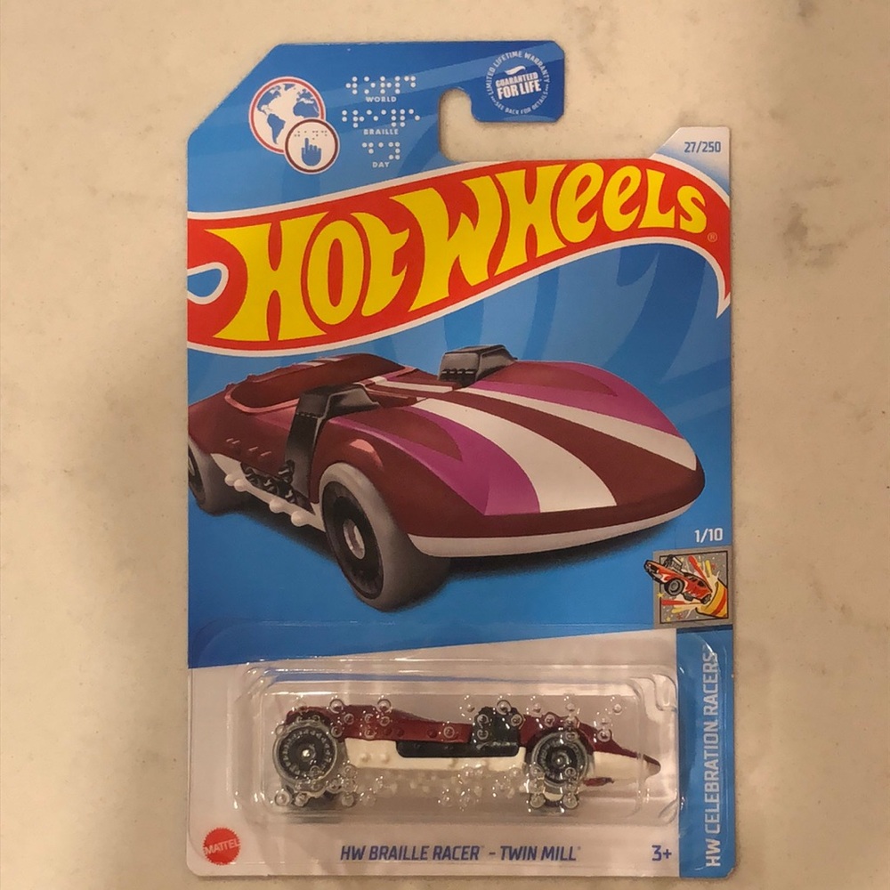 Braille Racer - Twin Mill in Red and White